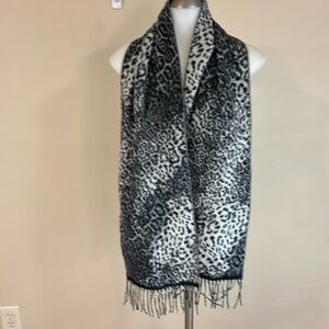 Cashmink Super Soft Animal Print Fringed Scarf